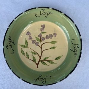 Vintage certified international pasta bowl sage 9 3/8” herbs cottage core